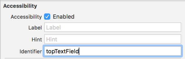 UITextField with Accessibility enabled with an ID